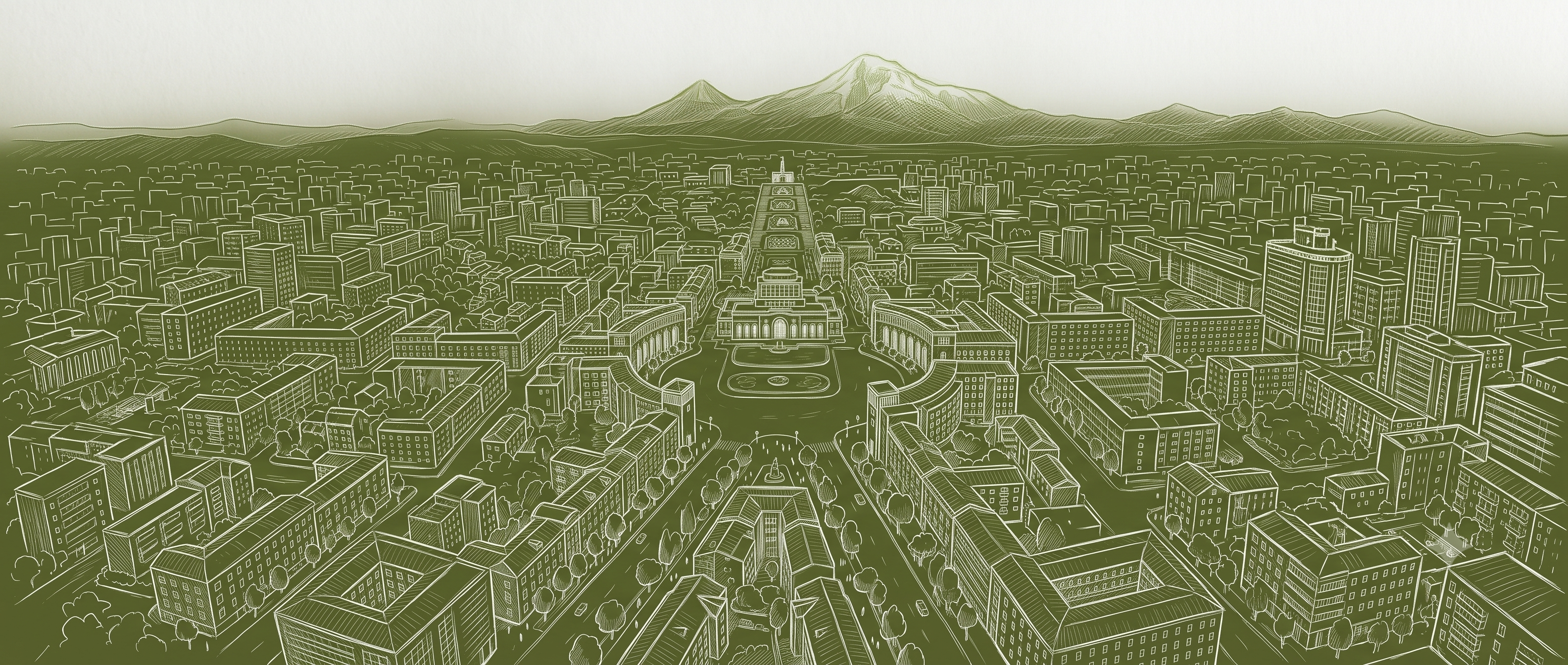 Yerevan, Armenia — Northern Avenue toward Mount Ararat